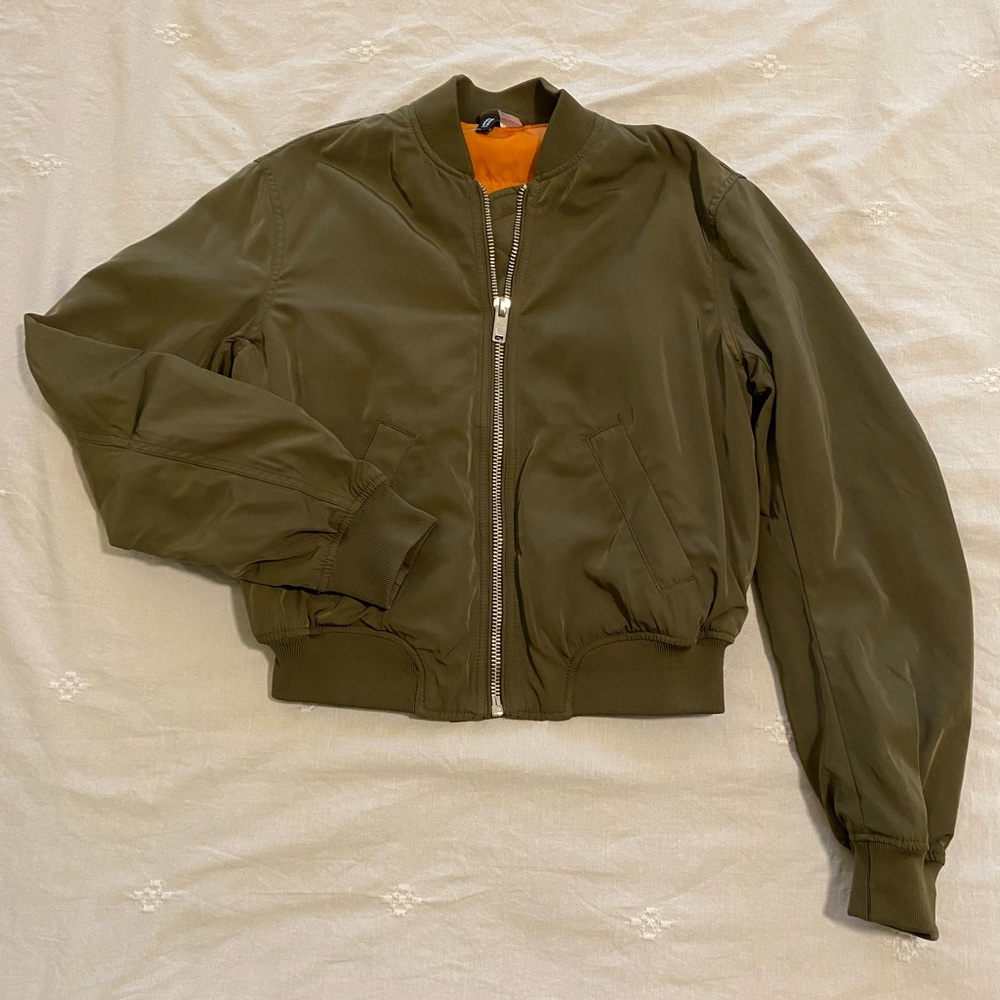 H&M Olive Bomber Jacket XS